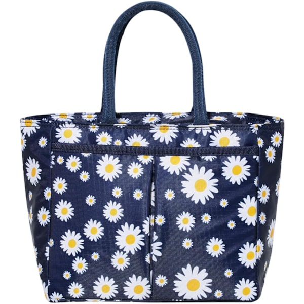 Isoleret frokostpose bærbar termisk frokostpose køletaske Daisy mønster frokostboks arrangør tote taske til kvinder voksne børn piger arbejde skole picnic