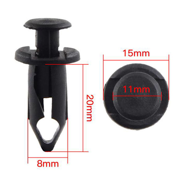 50 kpl 8 mm ABS-muovia lokasuojan kiinnikkeeseen, niittireikäpidikkeet, pultit Polaris Sportsman Rangers RZR 550 850 XP 7661855 A