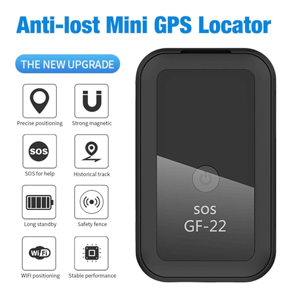 GF-22 Mini GPS Locator, sanntids sporing med sterk magnetisk A