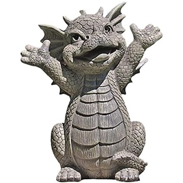 Raise your hands small dragon resin ornaments, small dinosaur meditation ornaments garden resin crafts