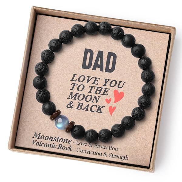 Fars Dag-presenter till Bonuspappa, Styvpappa, Från Dotter Son, Unika Pärl Armband, Födelsedagspresent, Personifierad Bonuspappa Bonus Dad 7.5 Inches