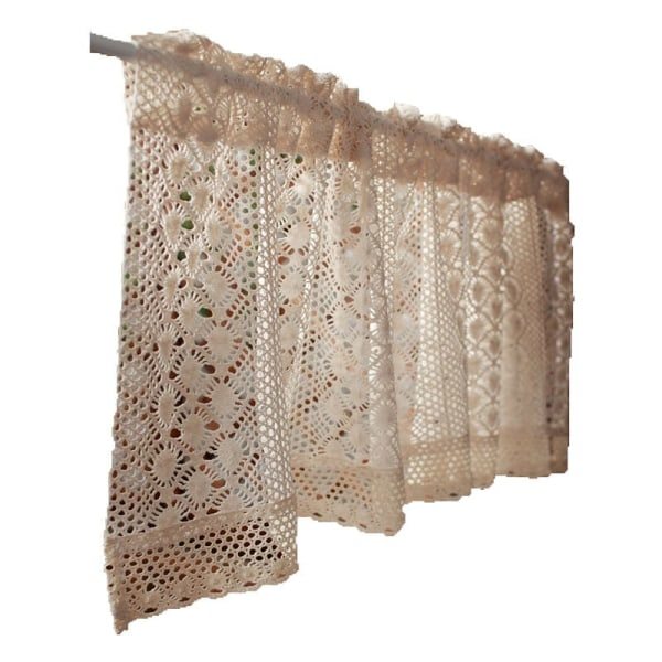 1 kpl, beige vintage pitsi risti verho B x K 100x60