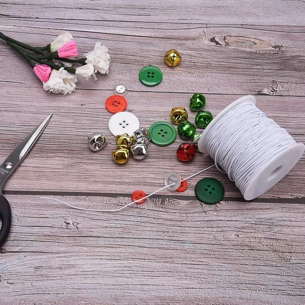 Elastisk snor for smykkelaging, elastisk tråd for perler, armbånd, håndverk 0,8 mm hvit 100 m