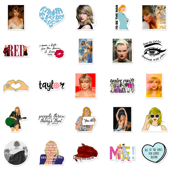 50 stk. Taylor Music Album Sanger Fashion Stickers Pakke DIY Dekor A3