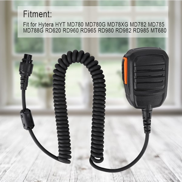 10-stifts bilradiomikrofonhögtalare passar för Hytera HYT Walkie Talkie MD780++