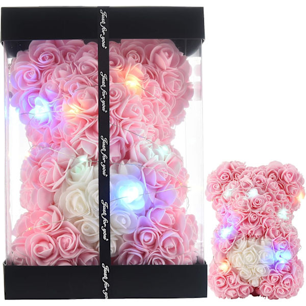 Rosbjörn, presenter till kvinnor för födelsedagspresenter till mamma, flickvänspresenter till henne Ljusrosa Light Pink 25 cm