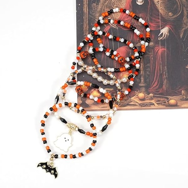 Halloween-armbånd Stapbar Heishi-perle Strekk-armbånd (Stil 15) Style 15