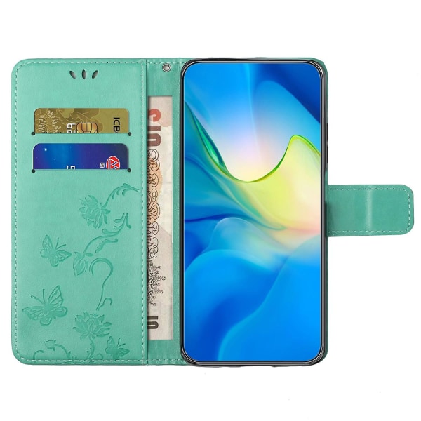 Reptålig PU-läder plånboksfodral med fjärils- och blommönster för Samsung Galaxy A25 5G null none