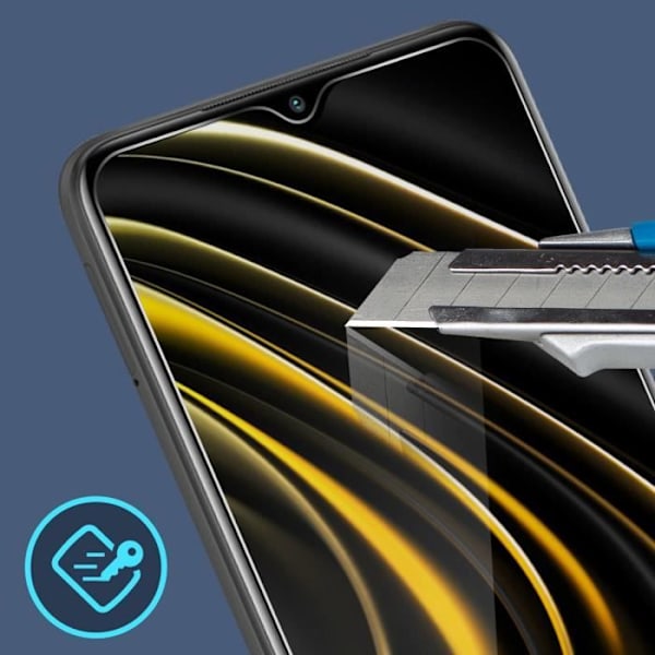 Skærmbeskyttelse Xiaomi Poco M3 hærdet glas 9H Anti-fingeraftryk Transparent Hvid
