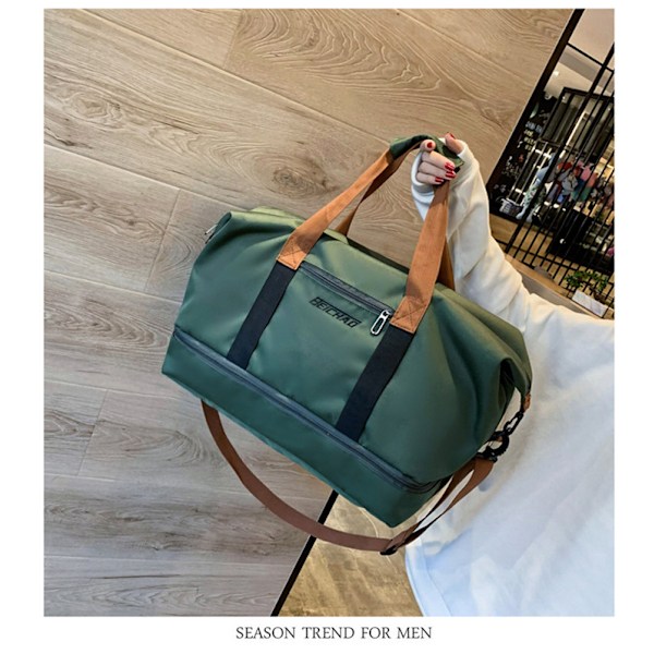 Stor duffelbag, lett treningsbag for reise Svart Black