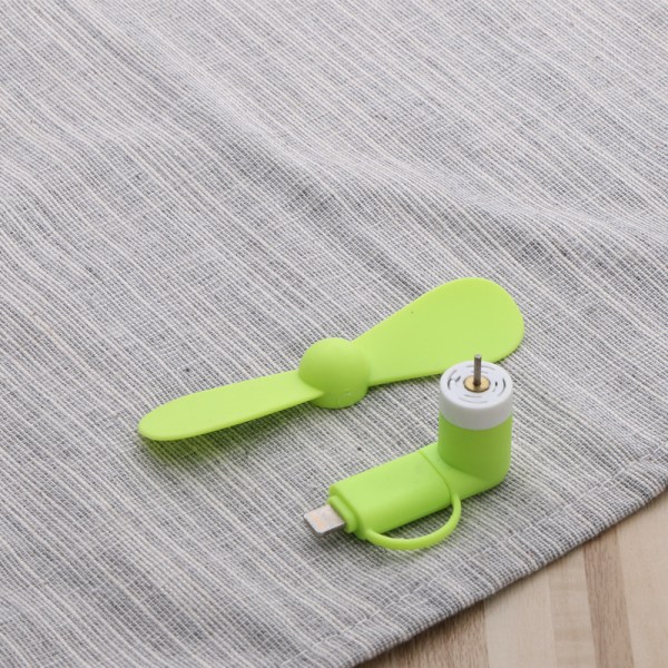 Bærbar USB-vifte Mini Mobiltelefon Vifte Fleksibel Avtakbar Vifte for Type-C/IOS Mobil Strøm USB-dings (Grønn)