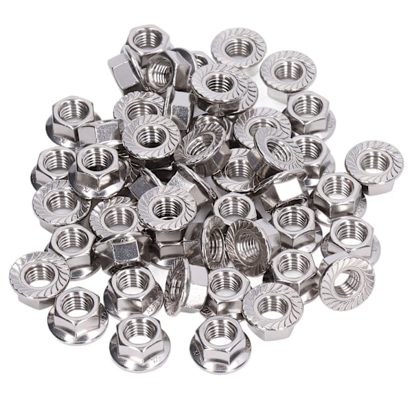 50 stk. flensmutter 304 rustfritt stål festemateriellsett for vedlikehold montering M6[qb] 0.2