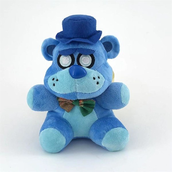 18 cm Fnaf Freddy's plyschleksak, fyllda och plyschdjur, björn, kanin, spel, Fnaf plyschleksaker, födelsedag, jul, leksakspresent till barn 18cm New Blue Bear 85g