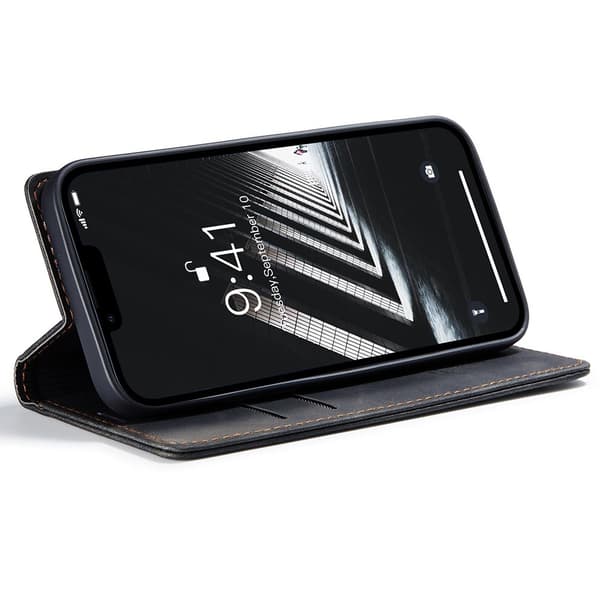 CaseMe Ohut Lompakkokotelo iPhone 15 Musta (YH)