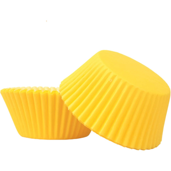 Pienet paperiset muffinivuokalevyt Leivontavuokalevyt, Rasvanpitävät muffinivuorat leivontaan, Mini muffinivuorat Muffinikupit Cupcake-vuorat Irtotavara, Paperileivonta Yellow
