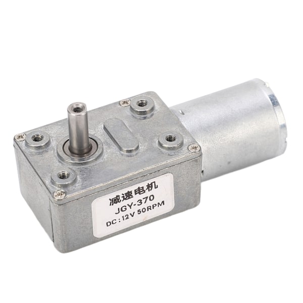 DC-växelmotor, enkel axel, CW CCW självlåsande snäckväxelmotor med bas för etikettskrivare, ugnar, 12 V, 50 RPM