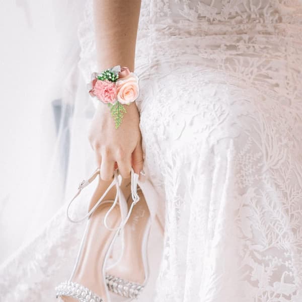 Håndlavet Kunstig Corsage Sæt med Rose Blomster til Håndleddet