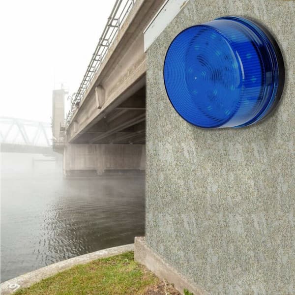 (Blå) 12V alarmsignal, blåt LED-strobealarm blinkende lys