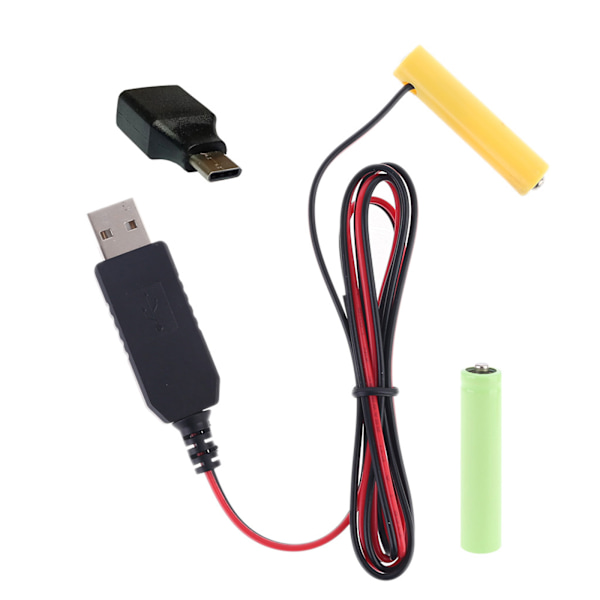 Pariston eliminoiva USB-virta, vaihda 1,5 V AAA-paristo radioon, sähköleluun, kelloon, LED-nauhaan, lamppuun, laskimeen