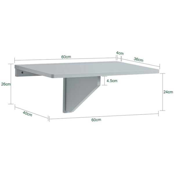 SoBuy Veggmontert sammenleggbart bord Skrivebord Spisebord Barbord Databord FWT03-HG Grey