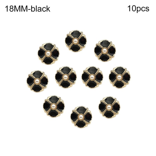 10 stk. metalperleknapper skjorteknapper SORT 18MM10PCS 10PCS - spot salg sort black 18MM10pcs-10pcs