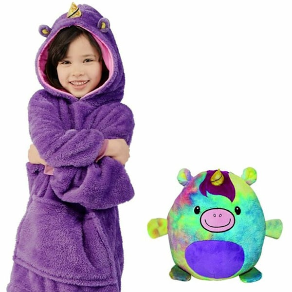 Bärbar filttröja, oversized supermjuk och varm för barn purple