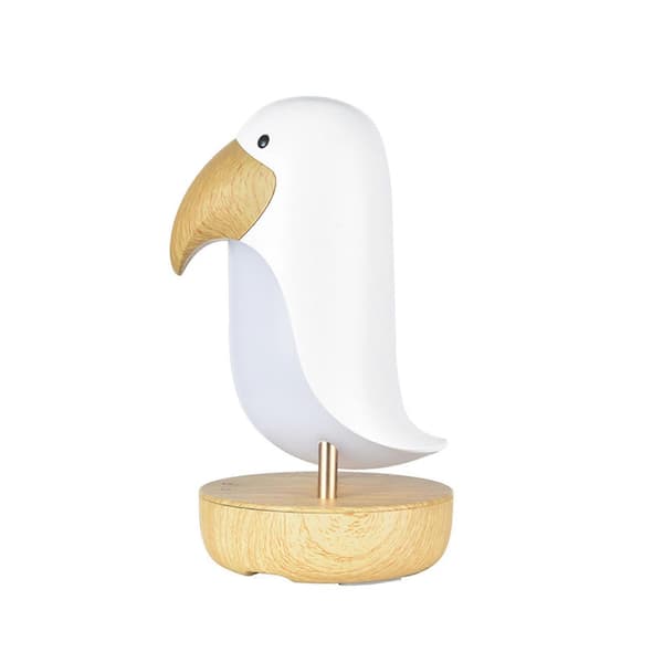 Fugle Bluetooth-højtaler Ambient Lys Trinløs Dæmpning LED Åndedrætslys USB Genopladelig Touch Bordlampe White With Bluetooth
