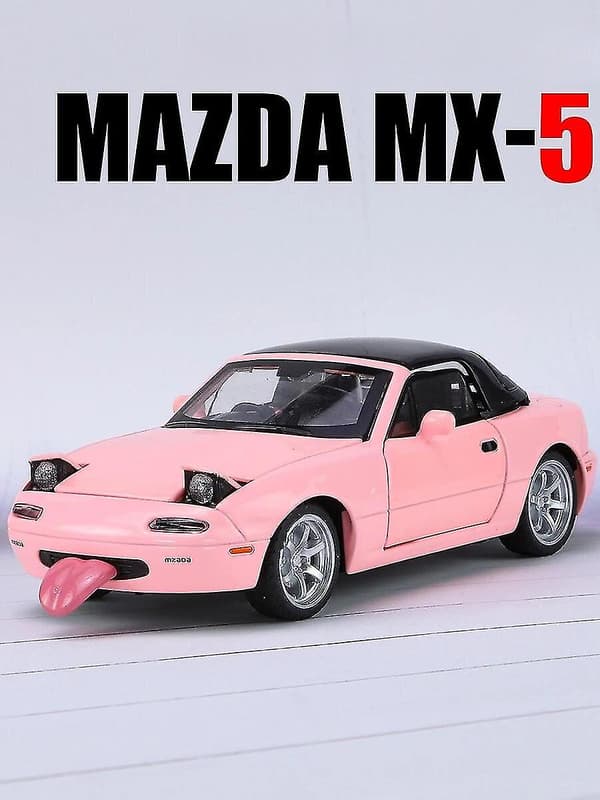 Miniature Mazda MX-5 Metal Modelbil med Lyd & Lys, Legetøjsbil med Åbningsdøre til Børns Samling[qb] Blue