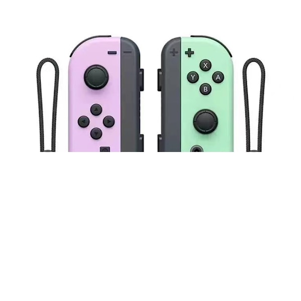 Nintendo Switch-kontroll Joycon Trådlös Bluetooth-spelkontroll Fjärrkontroll Väcka med Snodd Stöd Fitness Ring purple+green