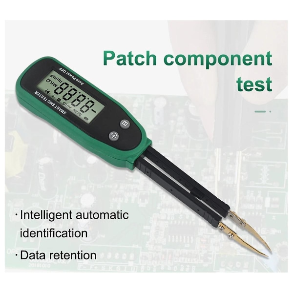 Smart Smd Tester Multimeter Auto Range Kapacitans Resistans Diod Kondensator Rotationsbar Pinsett Lcd D