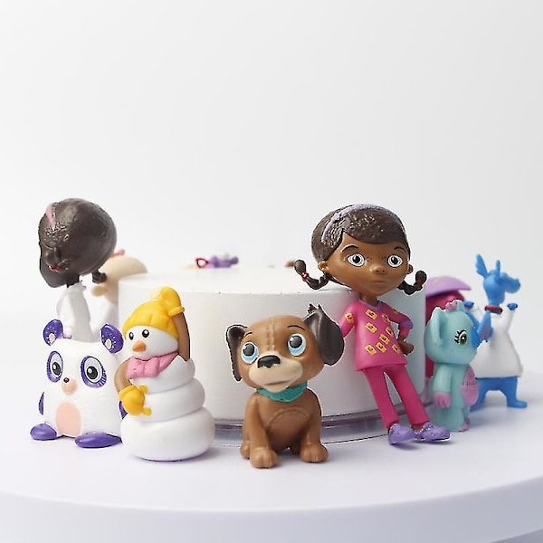 12-pack Doc McStuffins Figuriner Leks - Doktor Lamby Får, Knappad Drake, Hallie Flodhäst, Cool Snögubbe, Modelldockor, Barnpresent