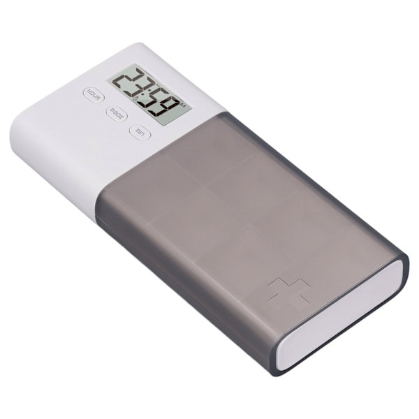 Digital medicinlåda med larm 5 set larm vibrationssignal USB uppladdningsbar elektronisk medicinorganisatör för resor