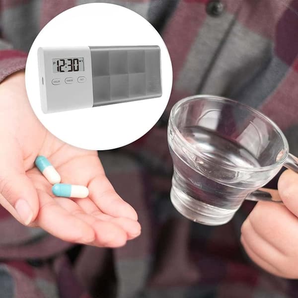 Elektronisk pilleboks/medisinboks, opptil 5 daglige alarmer og