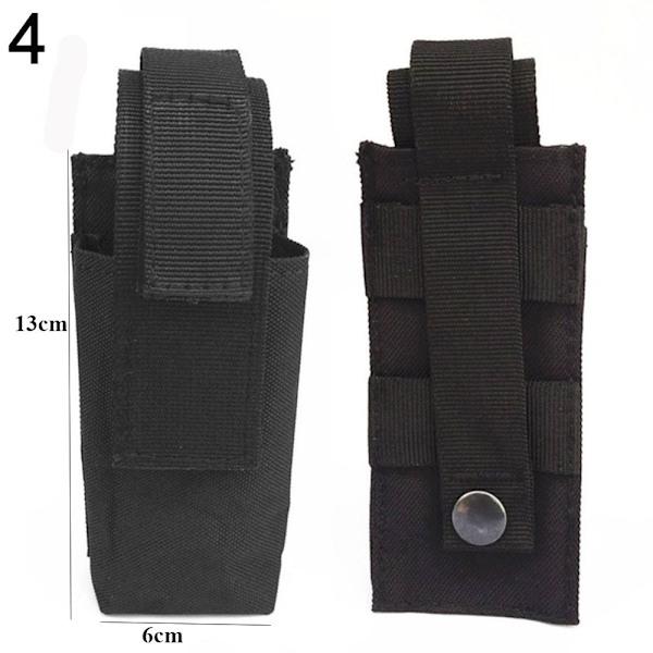 Taktisk Molle Lommelygte Holder Nylon 4 4 4 4