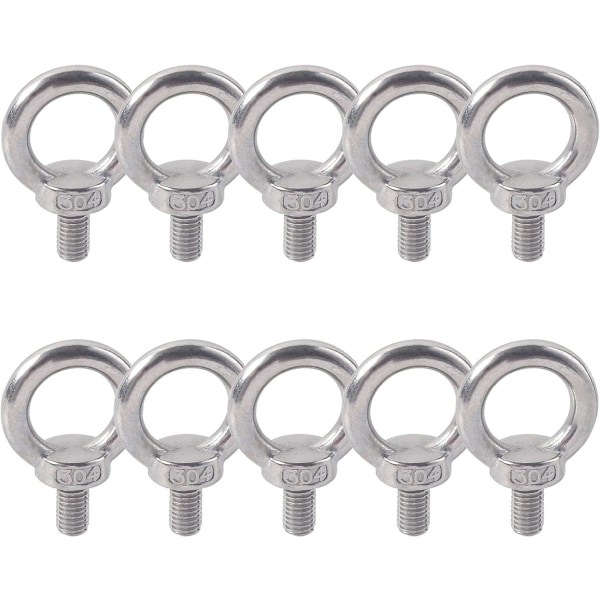 Eye Bolt 304 Stainless Steel Male Thread 10PCS