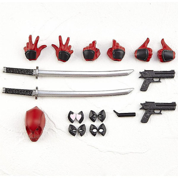 Deadpool Actionfigur - Avtakbar og utskiftbart ansikt - Samleobjekt - Dukkefigur - Leke - Skrivebordsdekorasjon - Gave