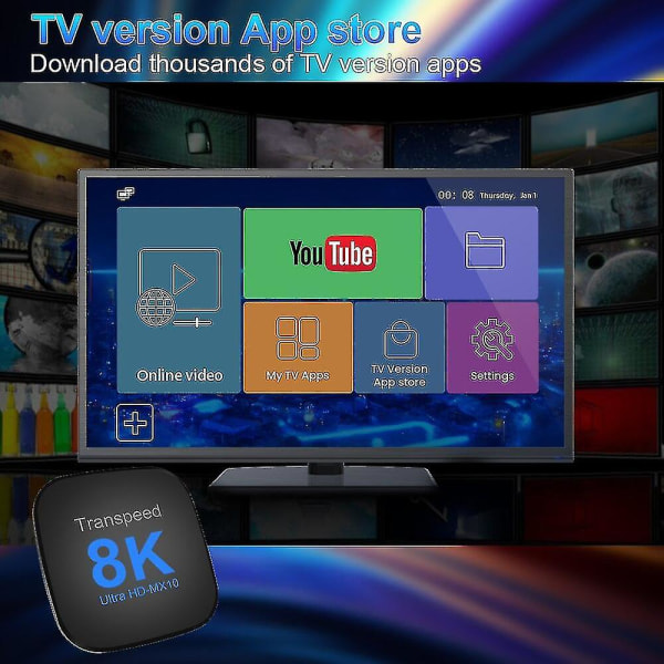 Transpeed Android 13 TV-boks Dobbel Wifi Støtte 8k Video Bt5.0+ Rk3528 4k 3d Stemme Media Player Set Top Box