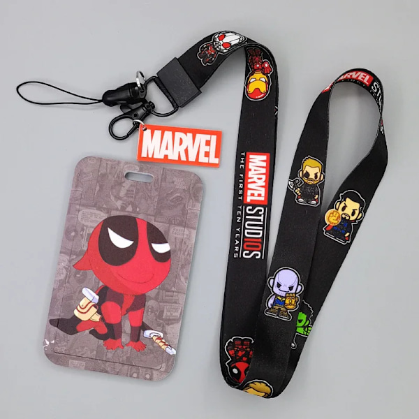 Nyt Marvel PVC Kort Holder Spiderman Captain America Iron Man Superhelt Anime Print Student Campus Kort Cover Lanyard ID Kort Xhmw26