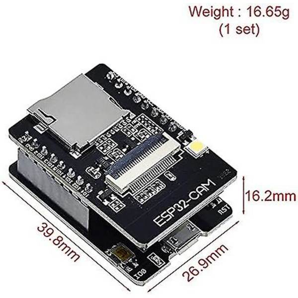 1 pakkaus Esp32-cam Wifi Bluetooth Esp32-cam-mb kortti - USB Ch340g sarjaporttiin Ov2640 2mp kameramoduulilla