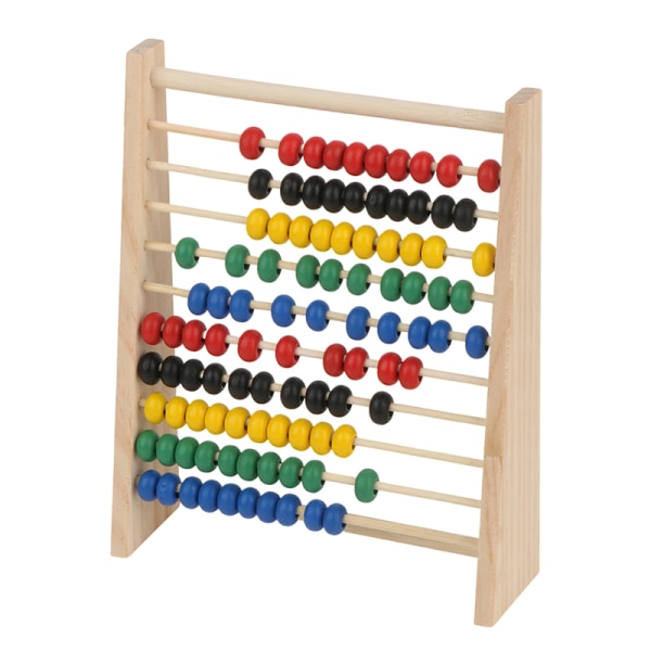 Matematik Trä Abacus Counter Pedagogiska leksaker för 3-6 år Apricot