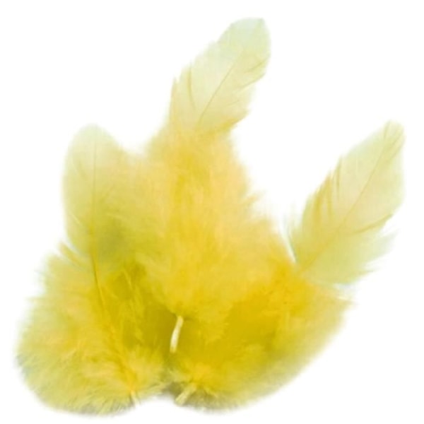 140 yellow rooster feathers 10 cm