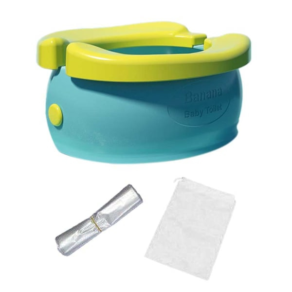 Bærbar pottestol til børn, nem at rengøre, genanvendeligt rejsetoilet til båd, picnic, autocamper grøn 22cmx20cmx10cm[qb]