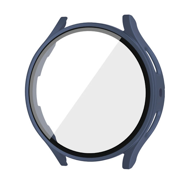 Härdat glas + PC-fodral för Samsung Galaxy Watch4 5 6 44mm 40mm All Coverage Case Galaxy Watch4 5 Tillbehör Midnight Blue Midnight Blue Galaxy Watch4 44mm