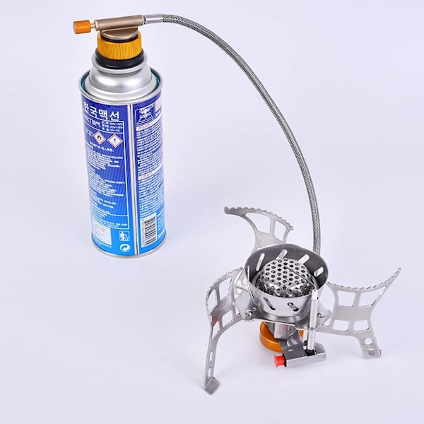 2 stk gull camping gassadapter, gassflaske adapter for utendørs campingkomfyr, splittbrenner, ovn, gasskobling for fotturer og camping gassbrenner