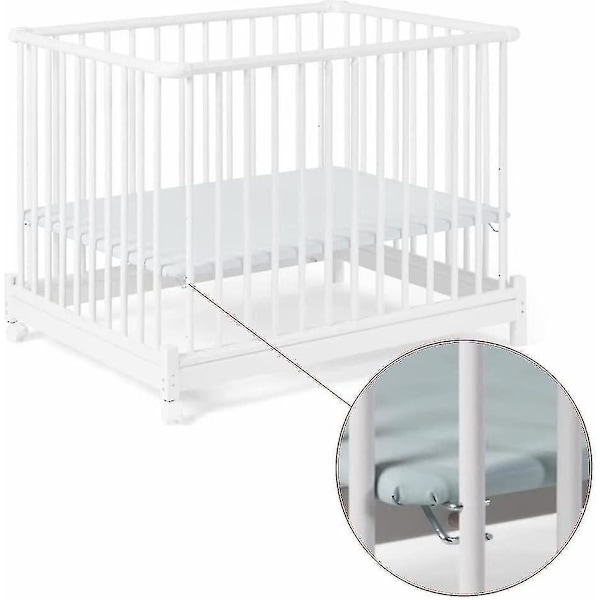 Kryc Baby Playpen Højdejusterere, 4-pak Galvaniseret Stål Risere til Flere Playpens og Møbelhjørnebeskyttere Sæt af 4, Klar og Pvc (WS)