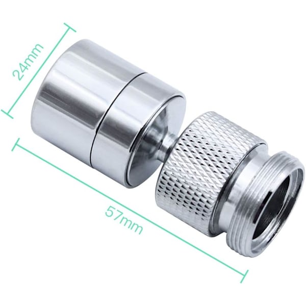 360° Drejelig Vandhane Luftblander Messing 2 Positioner Justerbar Køkken Vandhane Filter Bobler med Dys Adapter - Til Vandhaner med M22 Hantråd Dys