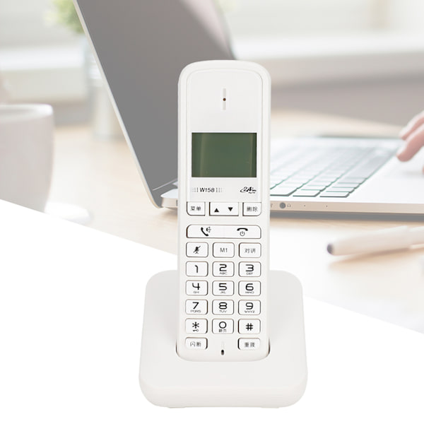 W158 Digital trådlös handhållen fri intercom handsfree-samtal telefon 100‑240V (vit )