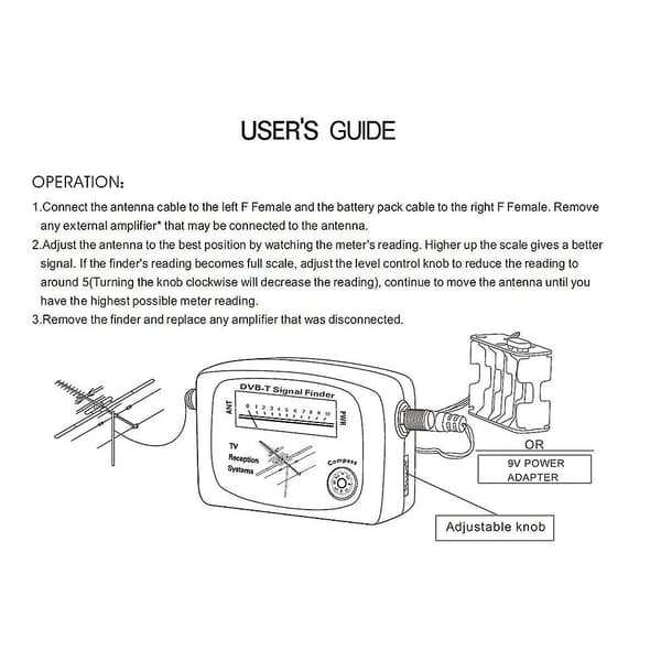 Dvb-t digital satellitsignalfinder Antenne terrestrisk tv-antenne med kompas tv-modtagelsessystem