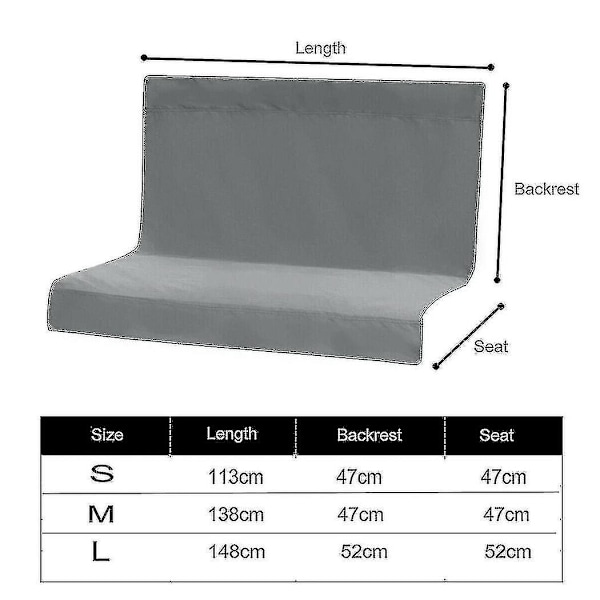 Nytt reservdel för gungstolöverdrag trädgårdsgunga bänk/hängmatta 2/3-sits Kb 138*100cm