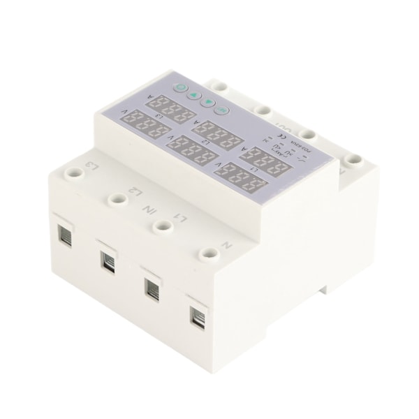 3-fas DIN-skena voltmeter ammeter automatiskt överspänningsskydd överströmsskydd AC 390‑500V 63A